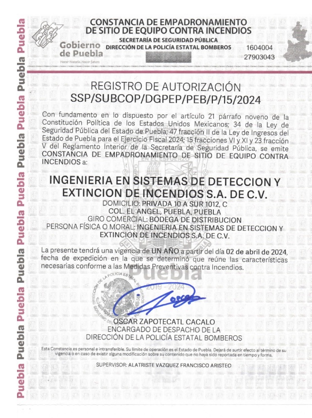 certificado empadronamiento bomberos puebla